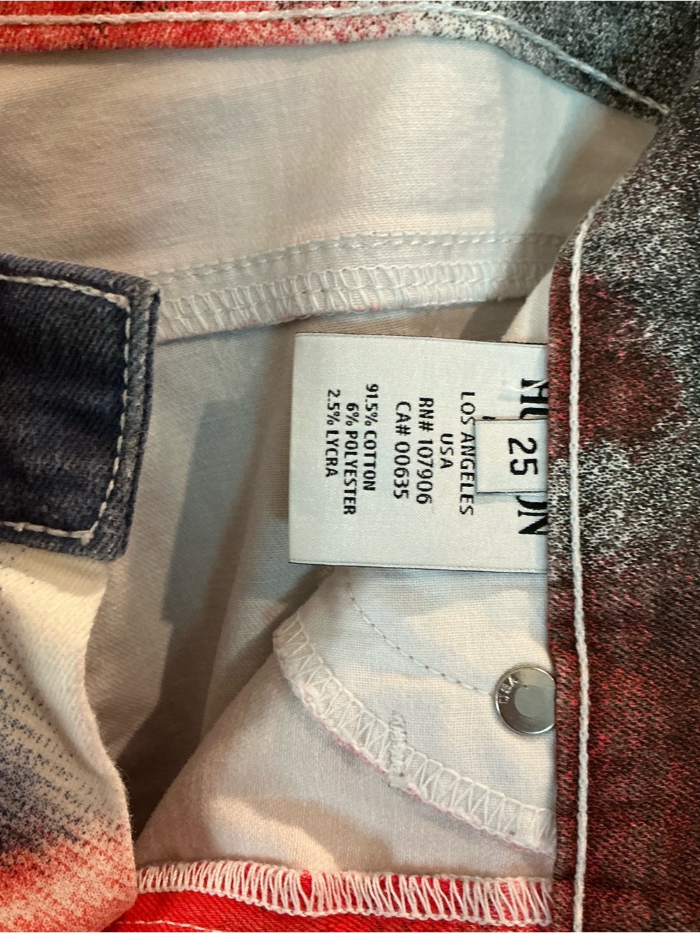 🔥 Hudson Nico 10th Anniversary Abstract Flag Skinny Jeans Women 25 NWT Rare - Picture 7 of 7